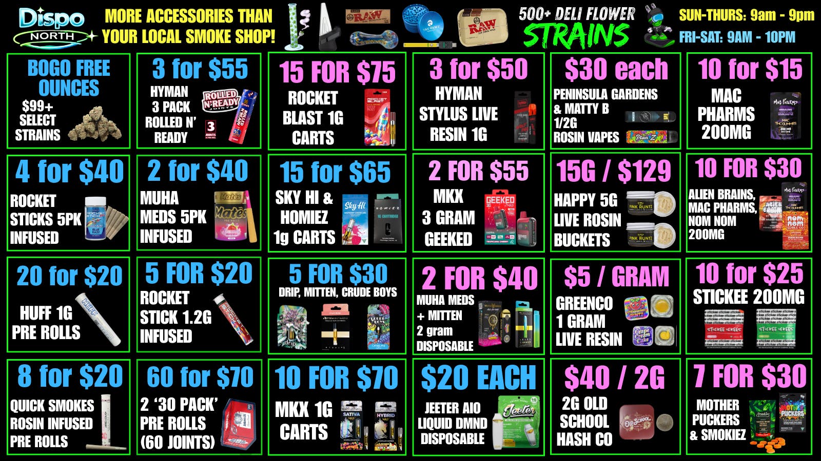 Dispo Bay City North 😱NO 24% TAX HERE!!🚫B1G1 FREE OUNCES😎