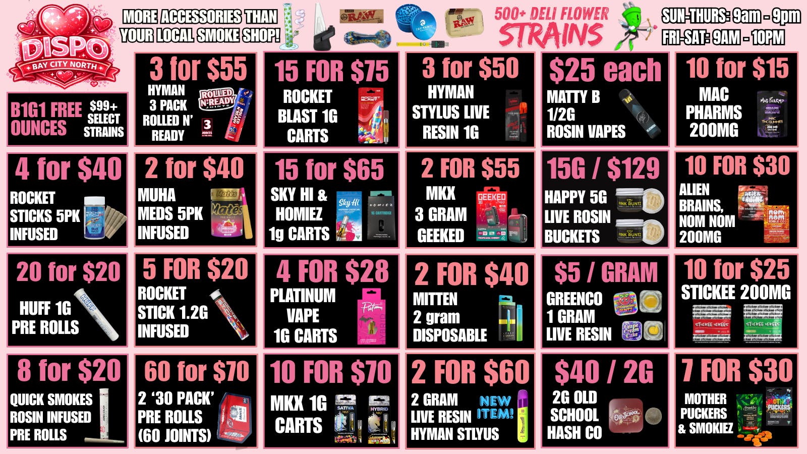 Dispo Bay City North 💘DISPO VALENTINE'S DEALS💘 + B1G1 FREE OUNCES😎