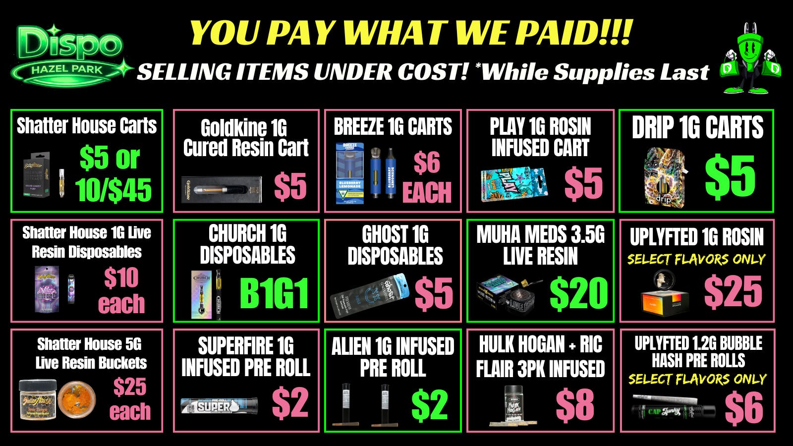 Dispo Hazel Park 🎁YOU PAY WHAT WE PAID🎁ITEMS UNDER COST🤯