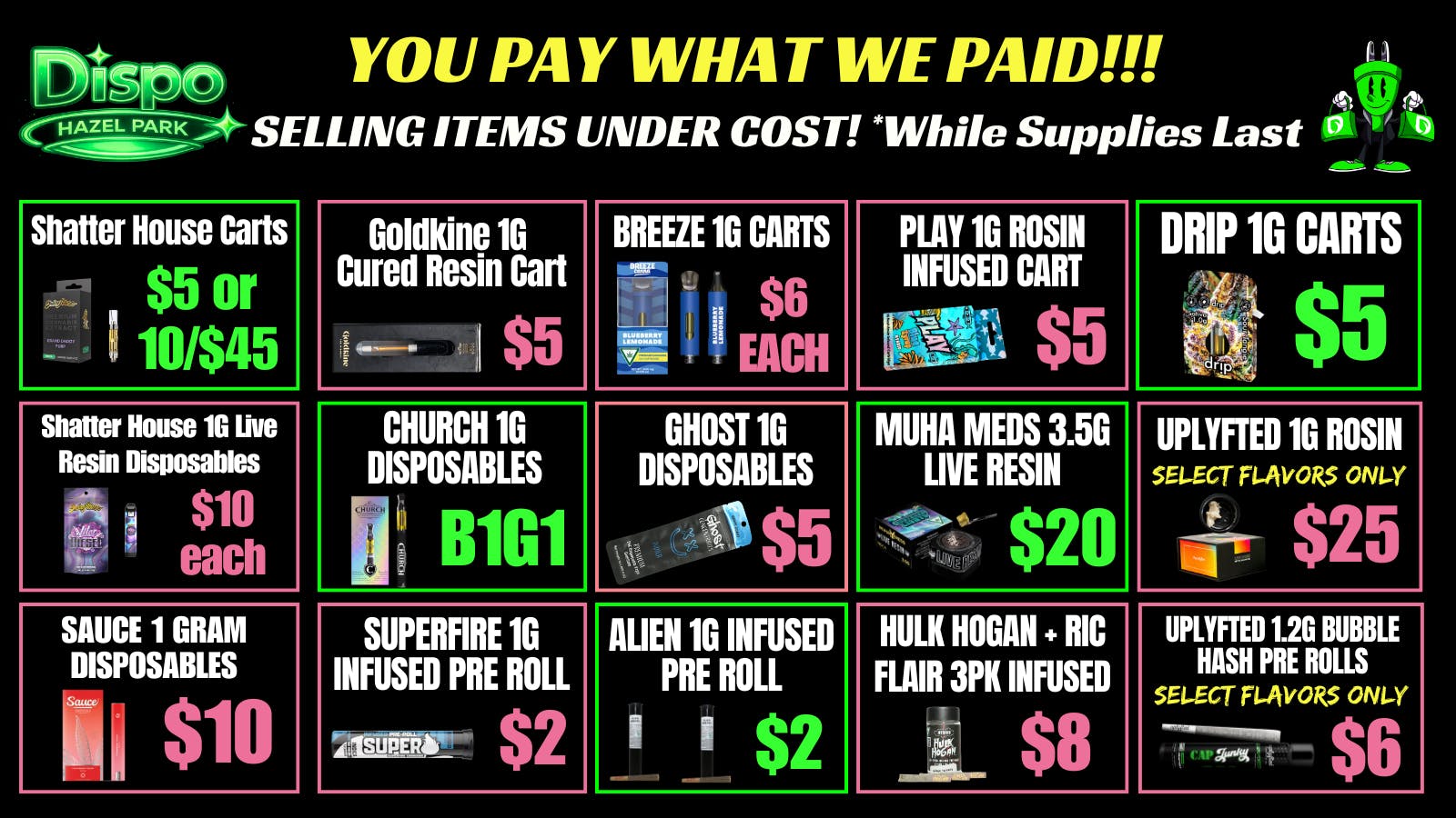 Dispo Hazel Park 🎁YOU PAY WHAT WE PAID🎁ITEMS UNDER COST🤯