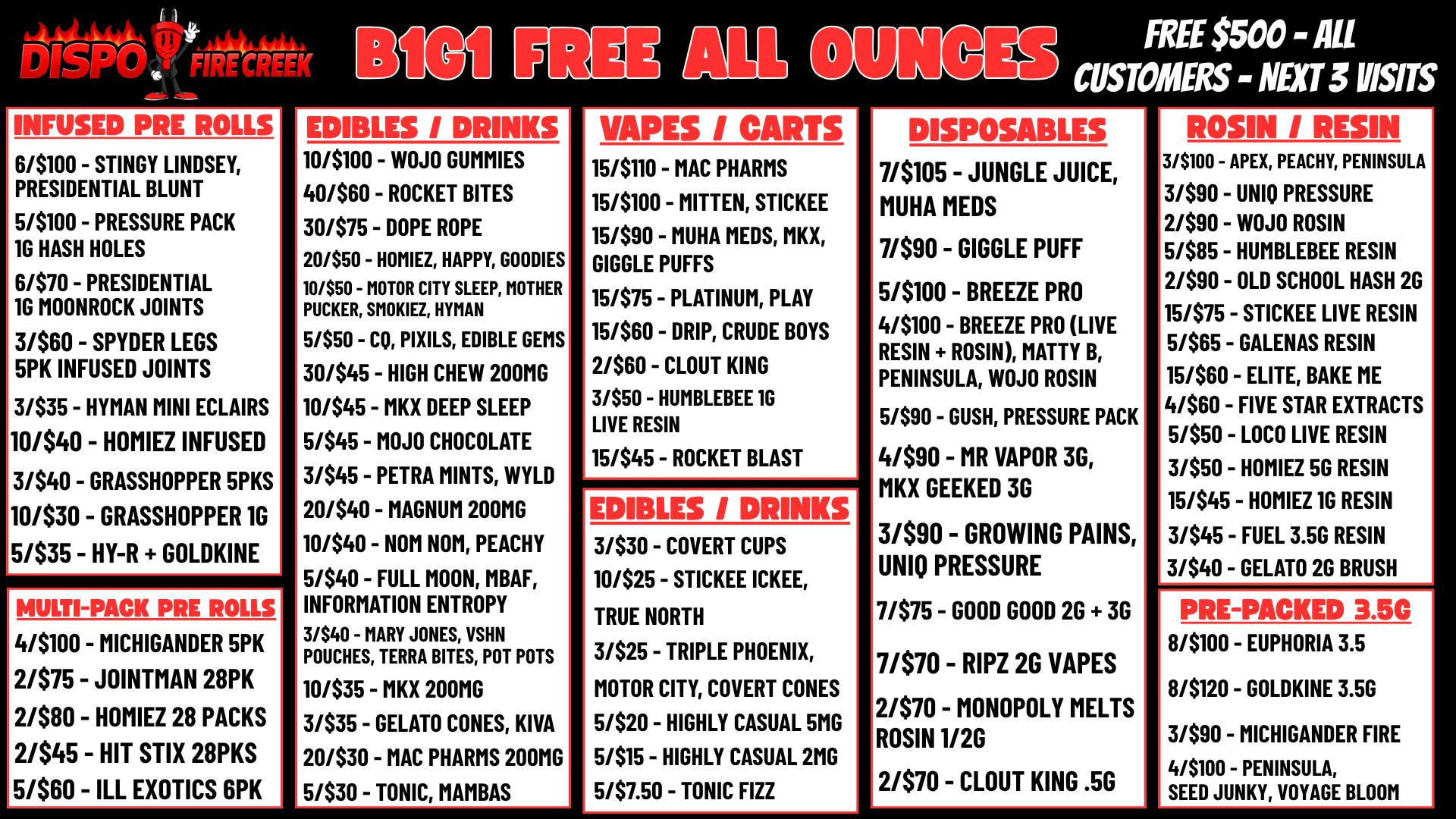 Fire Creek Battle Creek - Recreational 💨B1G1 FREE OUNCES🔥+ $500 FREE ALL CUSTOMERS💰