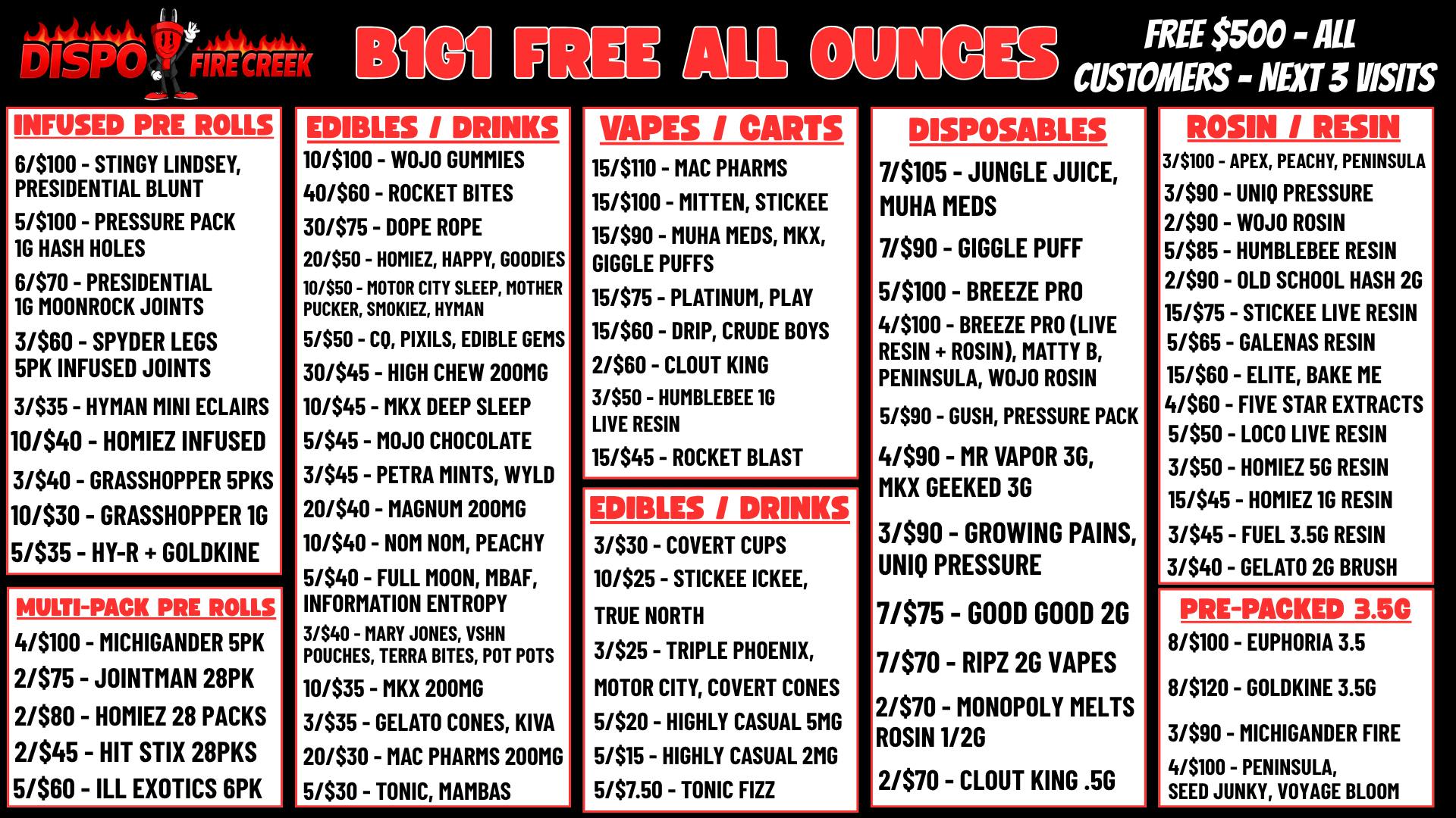 Fire Creek Battle Creek - Recreational 💨B1G1 FREE OUNCES🔥+ $500 FREE ALL CUSTOMERS💰