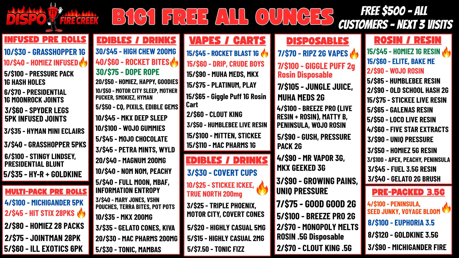Fire Creek Battle Creek - Recreational 💨B1G1 FREE OUNCES🔥+ $500 FREE ALL CUSTOMERS💰
