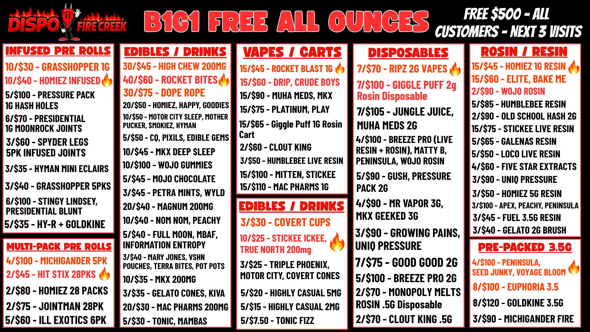 Fire Creek Battle Creek - Recreational 💨B1G1 FREE OUNCES🔥+ $500 FREE ALL CUSTOMERS💰