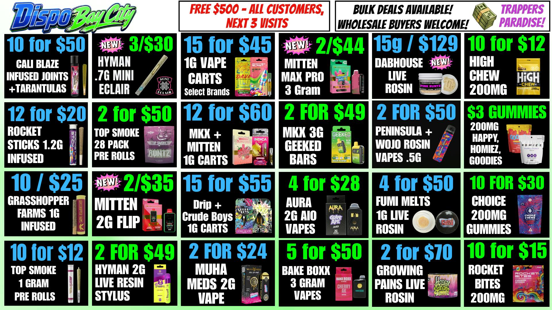 Dispo Bay City North 🎁B1G1 FREE OUNCES🎁+ $500 FREE ALL CUSTOMERS💰