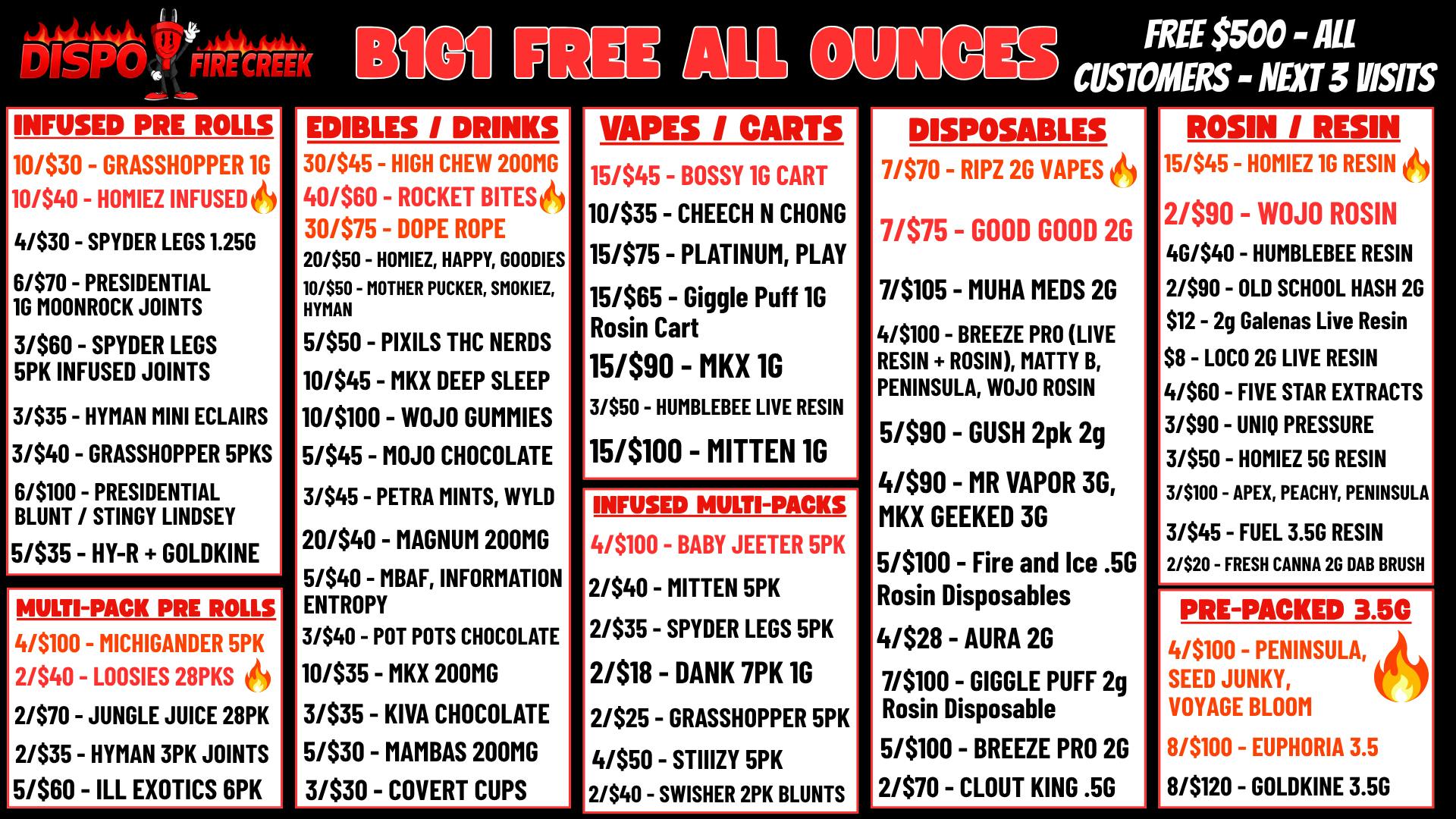 Fire Creek Battle Creek - Recreational 💨B1G1 FREE OUNCES🔥+ $500 FREE ALL CUSTOMERS💰