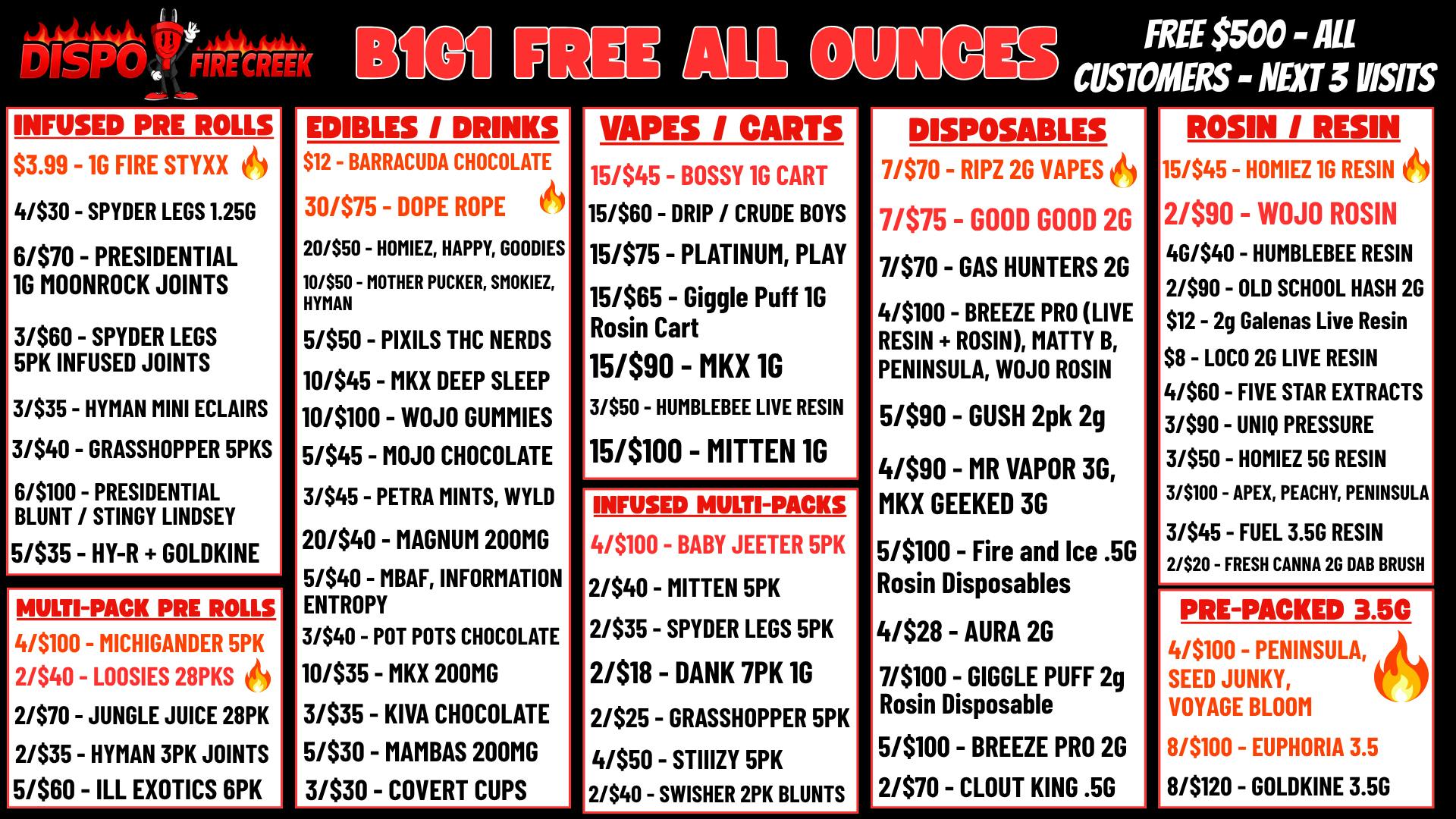 Fire Creek Battle Creek - Recreational 💨B1G1 FREE OUNCES🔥+ $500 FREE ALL CUSTOMERS💰