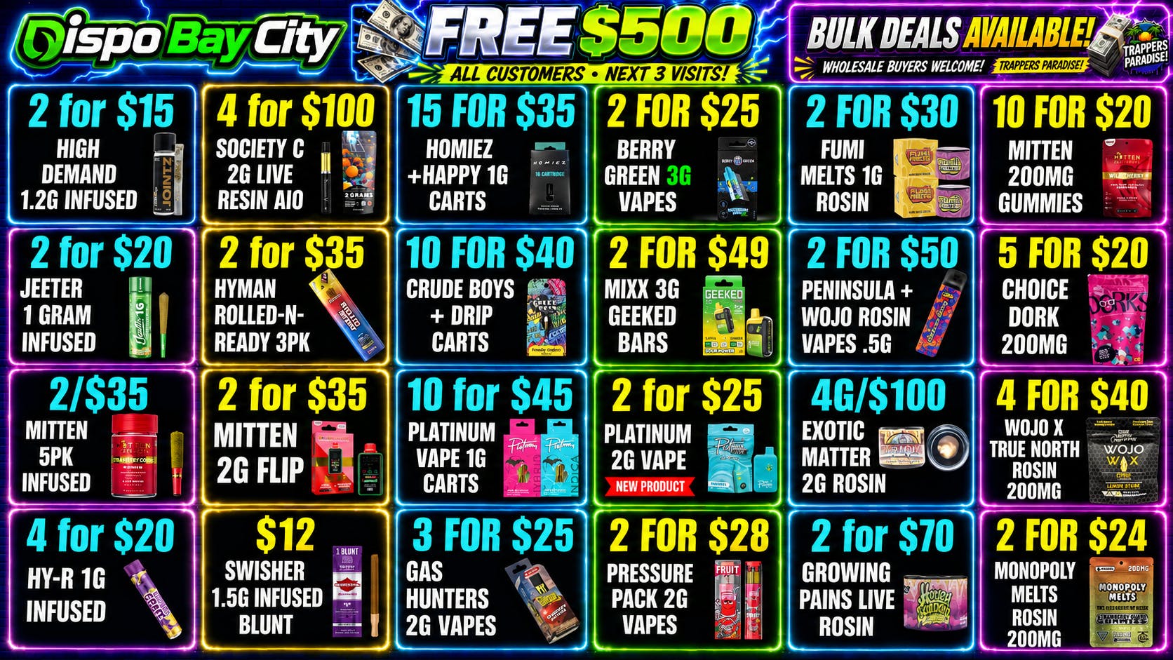 Dispo Bay City North 🎁B1G1 FREE OUNCES🎁+ $500 FREE ALL CUSTOMERS💰