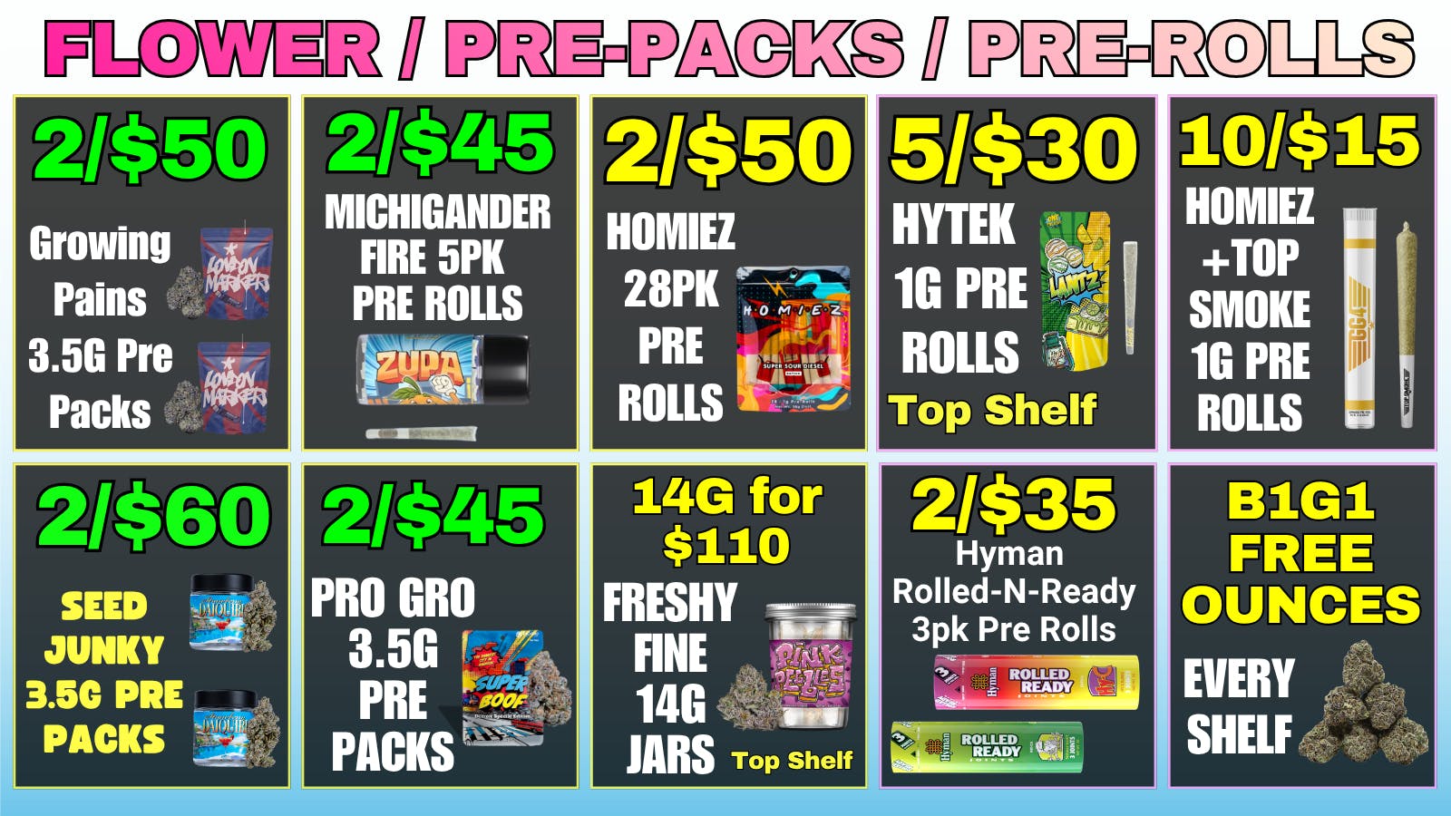 Dispo Hazel Park 💨FLOWER / PRE-PACKS / MULTI-PACK PRE ROLLS🔥