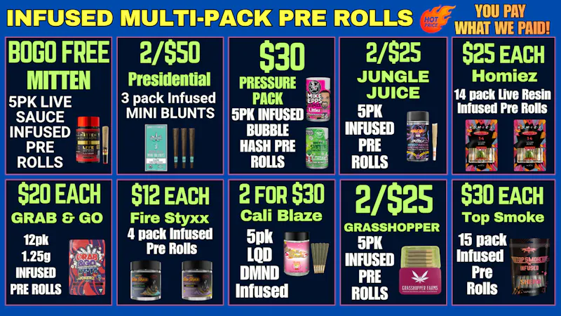 Dispo Hazel Park 🔥⛽️INFUSED MULTI-PACK PRE ROLLS🍭🍒