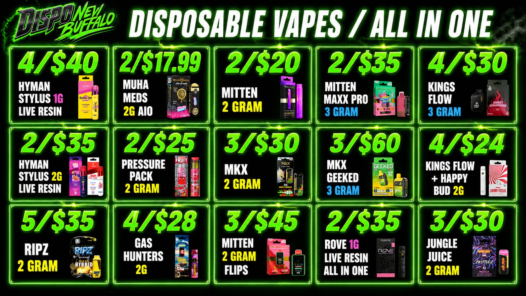Dispo New Buffalo 💎DISPOSABLE VAPES BLOWOUT SALE💎