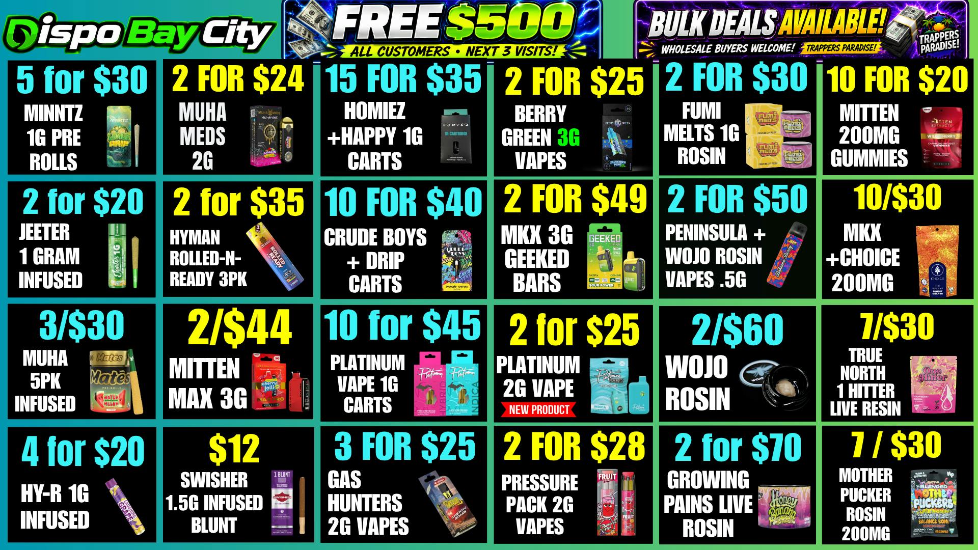Dispo Bay City North 🎁B1G1 FREE OUNCES🎁+ $500 FREE ALL CUSTOMERS💰