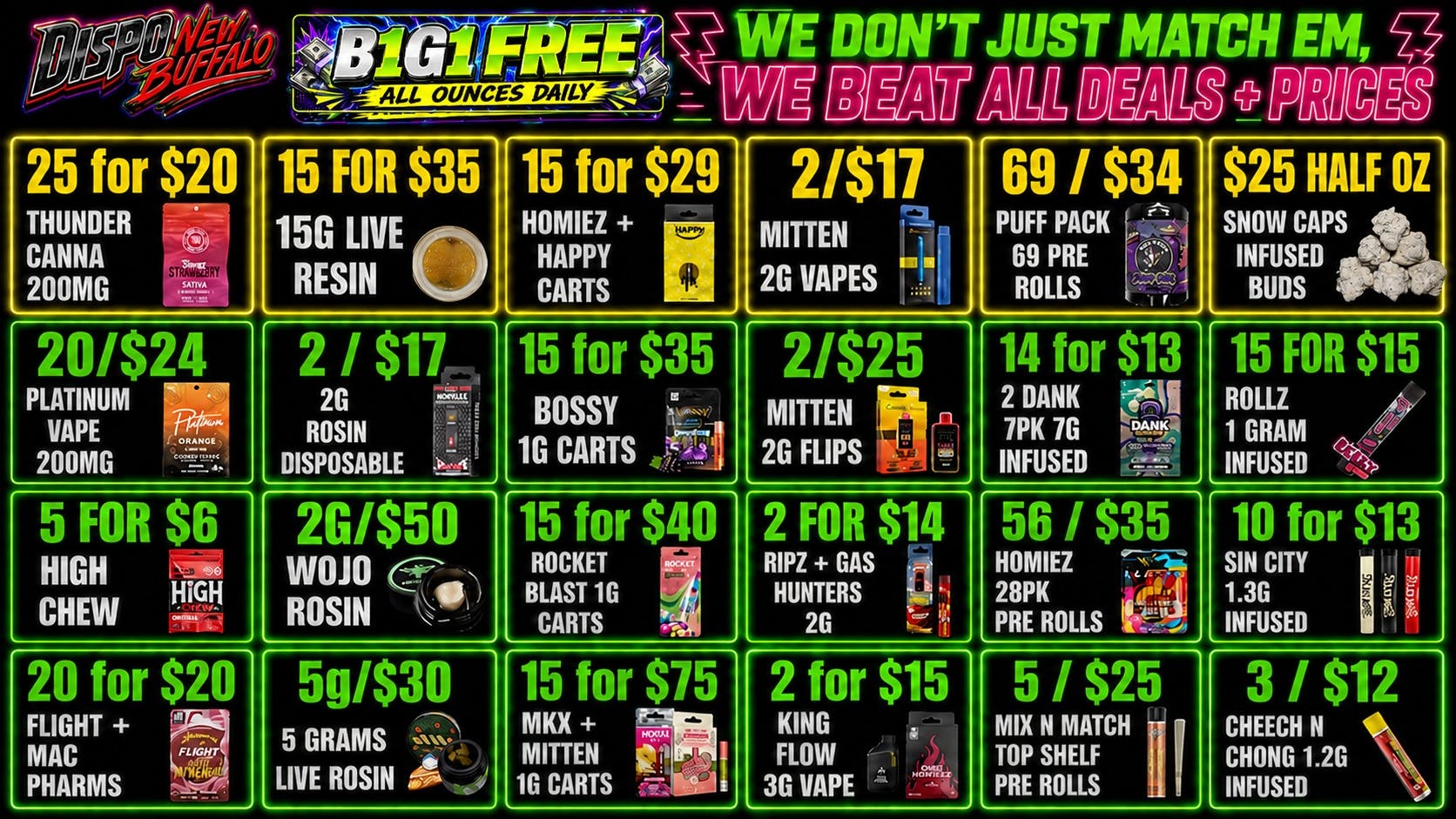 Dispo New Buffalo 💰WE BEAT ALL DEALS + PRICES💰LOWEST IN THE CITY😈
