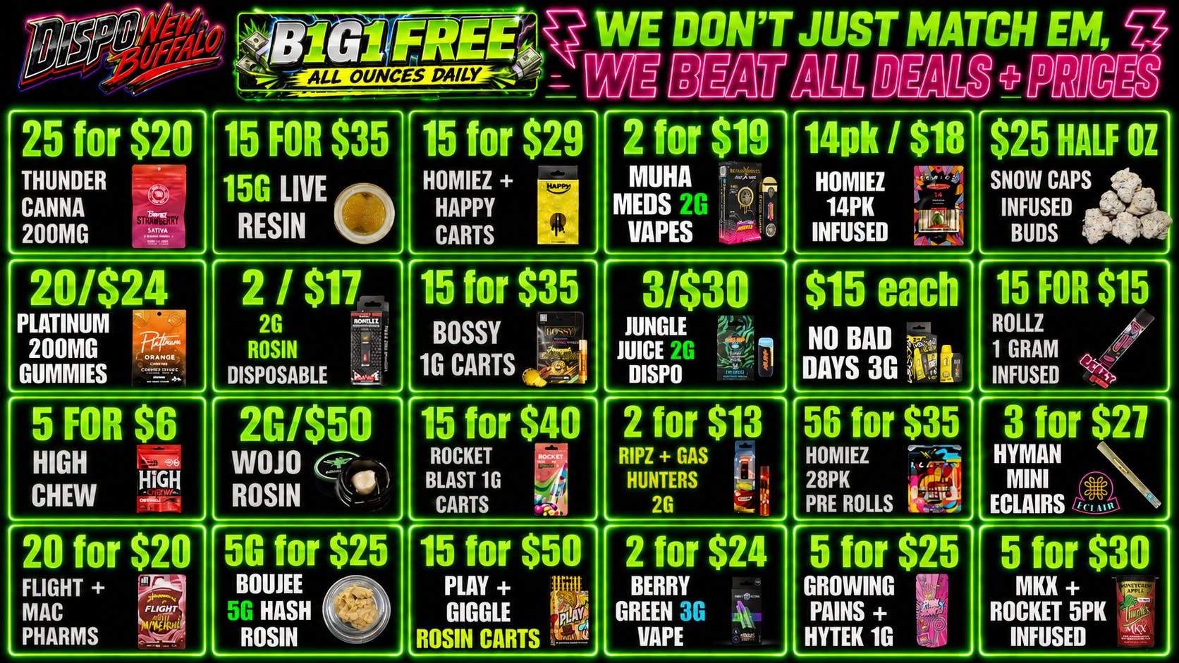 Dispo New Buffalo 💰WE BEAT ALL DEALS + PRICES💰LOWEST IN THE CITY😈
