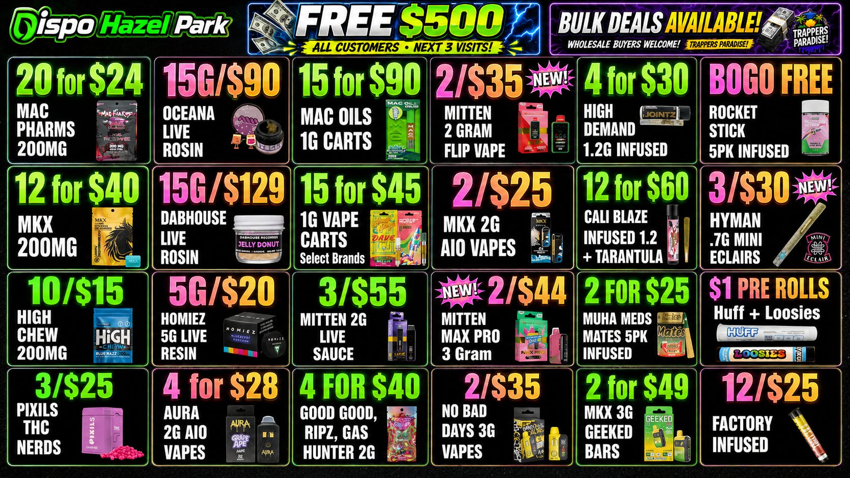 Dispo Hazel Park 🎁B1G1 FREE OUNCES🎁$500 FREE ALL CUSTOMERS💰