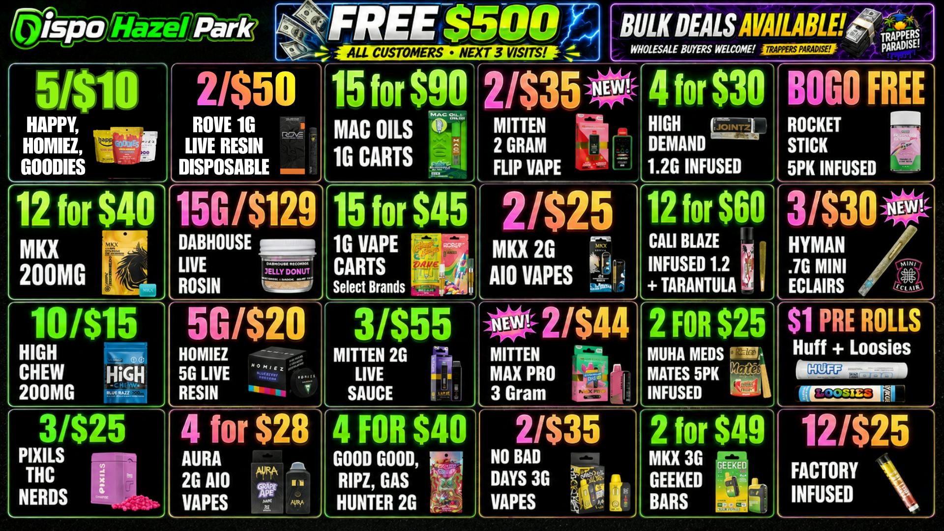 Dispo Hazel Park 🎁B1G1 FREE OUNCES🎁$500 FREE ALL CUSTOMERS💰