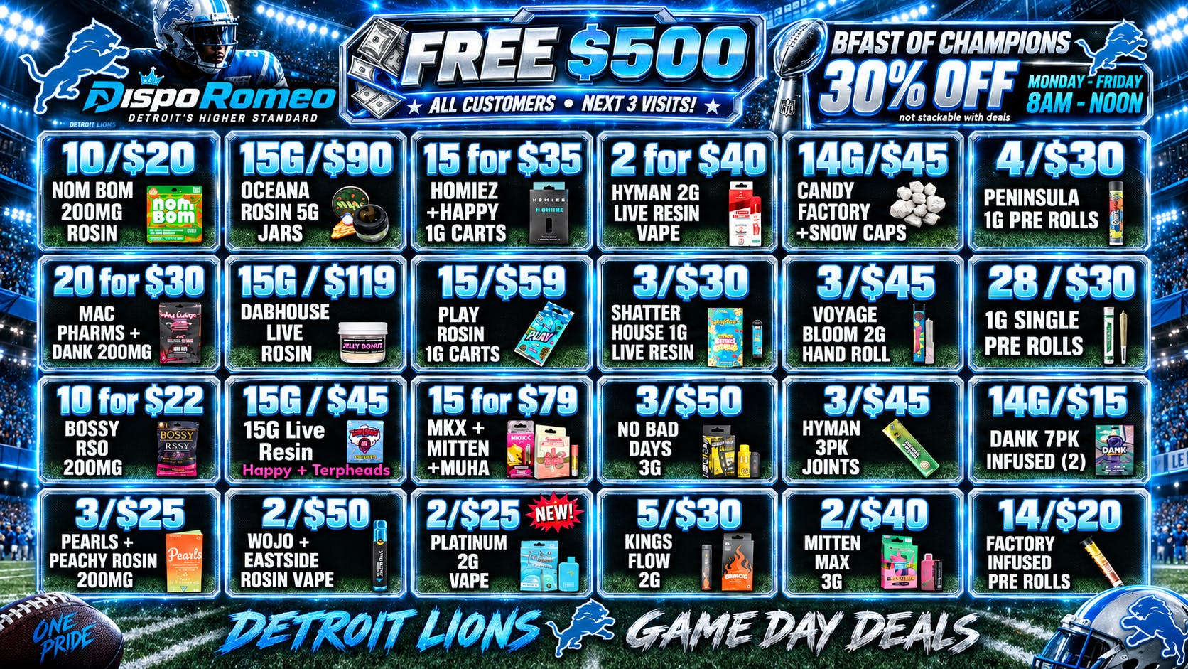 Dispo Romeo 🏈B1G1 FREE OUNCES🏈$500 FREE ALL CUSTOMERS💰