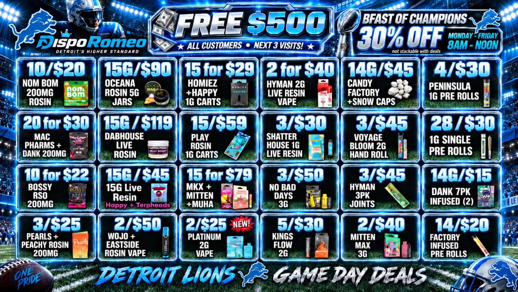 Dispo Romeo 🏈B1G1 FREE OUNCES🏈$500 FREE ALL CUSTOMERS💰