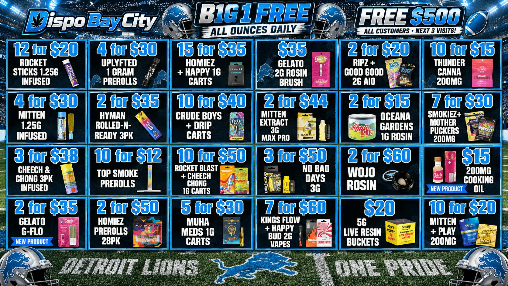 Dispo Bay City North 🏈B1G1 FREE OUNCES🏈+ $500 FREE ALL CUSTOMERS💰