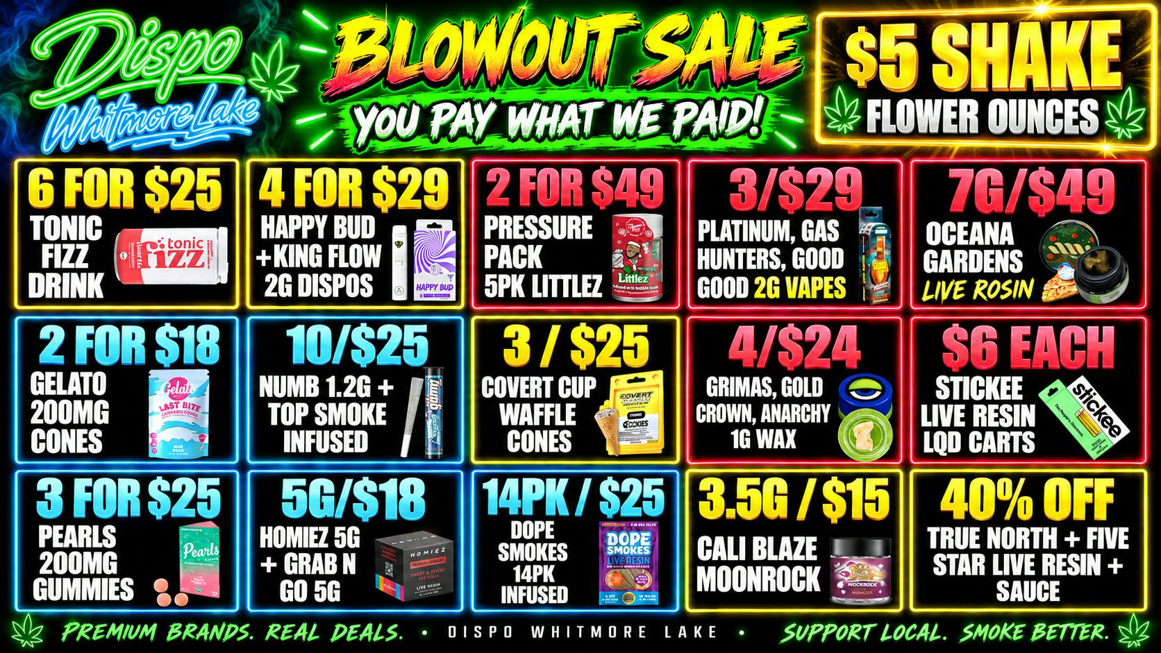 Dispo - Whitmore Lake 💸$5 SHAKE OUNCES😈YOU PAY WHAT WE PAID🎁