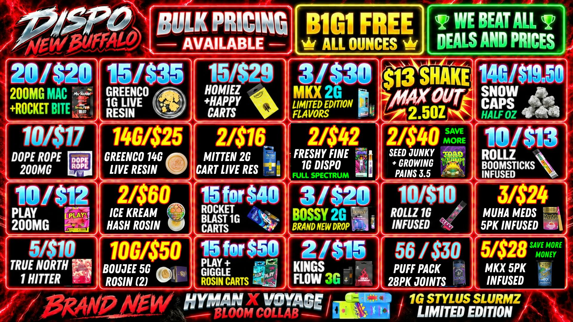 Dispo New Buffalo 💸LOWEST PRICES + DEALS💨VOTED BEST DISPO IN MI🏆