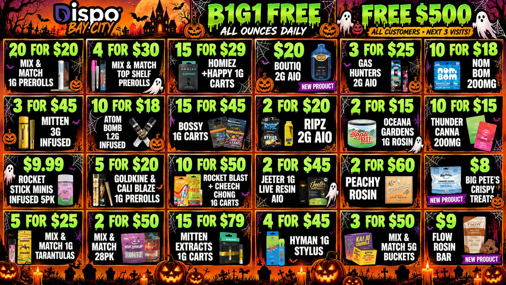 Dispo Bay City North 🎃B1G1 FREE OUNCES👻+ $500 FREE ALL CUSTOMERS🩷