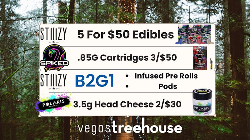Vegas Treehouse DAILY DEALS AT VEGAS TREEHOUSE