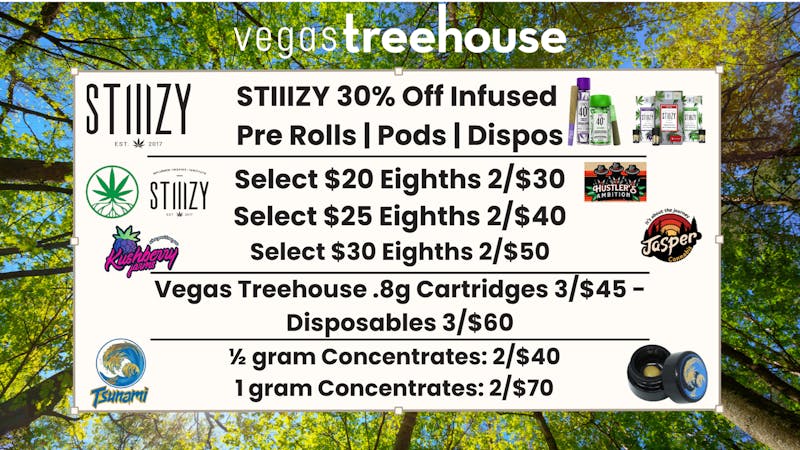 Vegas Treehouse DAILY DEALS AT VEGAS TREEHOUSE