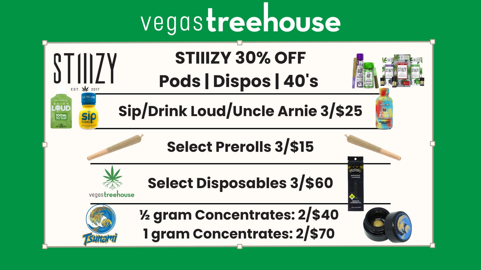 Vegas Treehouse DAILY DEALS AT VEGAS TREEHOUSE