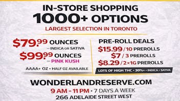 Wonderland Cannabis Reserve 15% OFF + 1000 OPTIONS!!