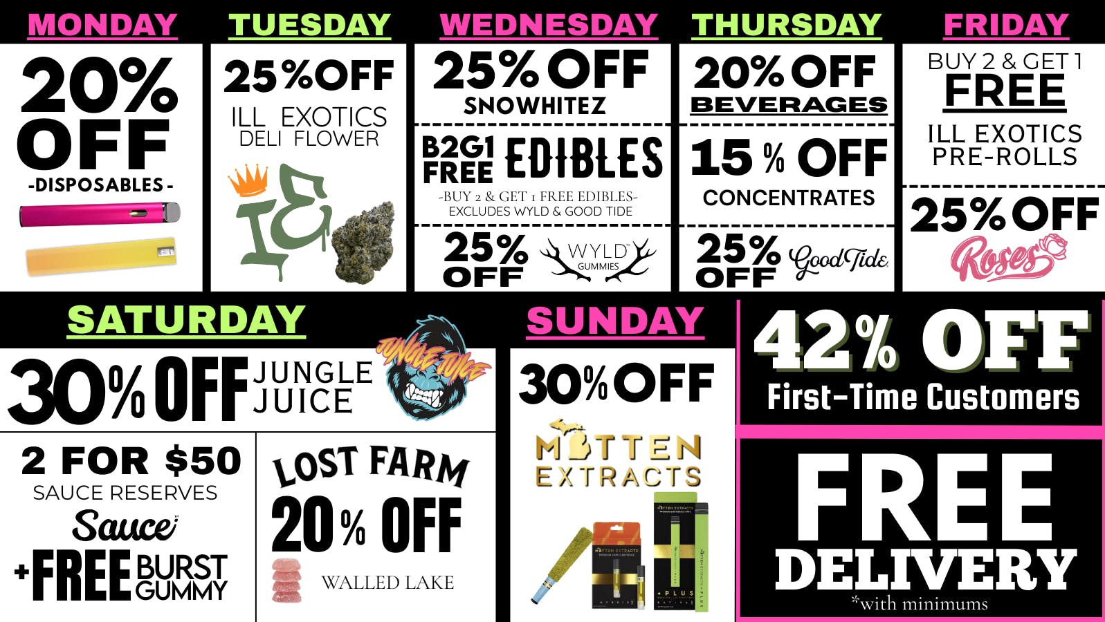 Bazonzoes | Walled Lake | Rec December Days of the Week at Bazonzoes