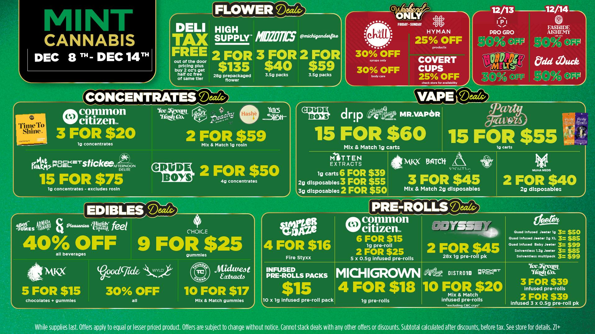 Mint Cannabis - Monroe Mint's HOTTEST Weekly Deals