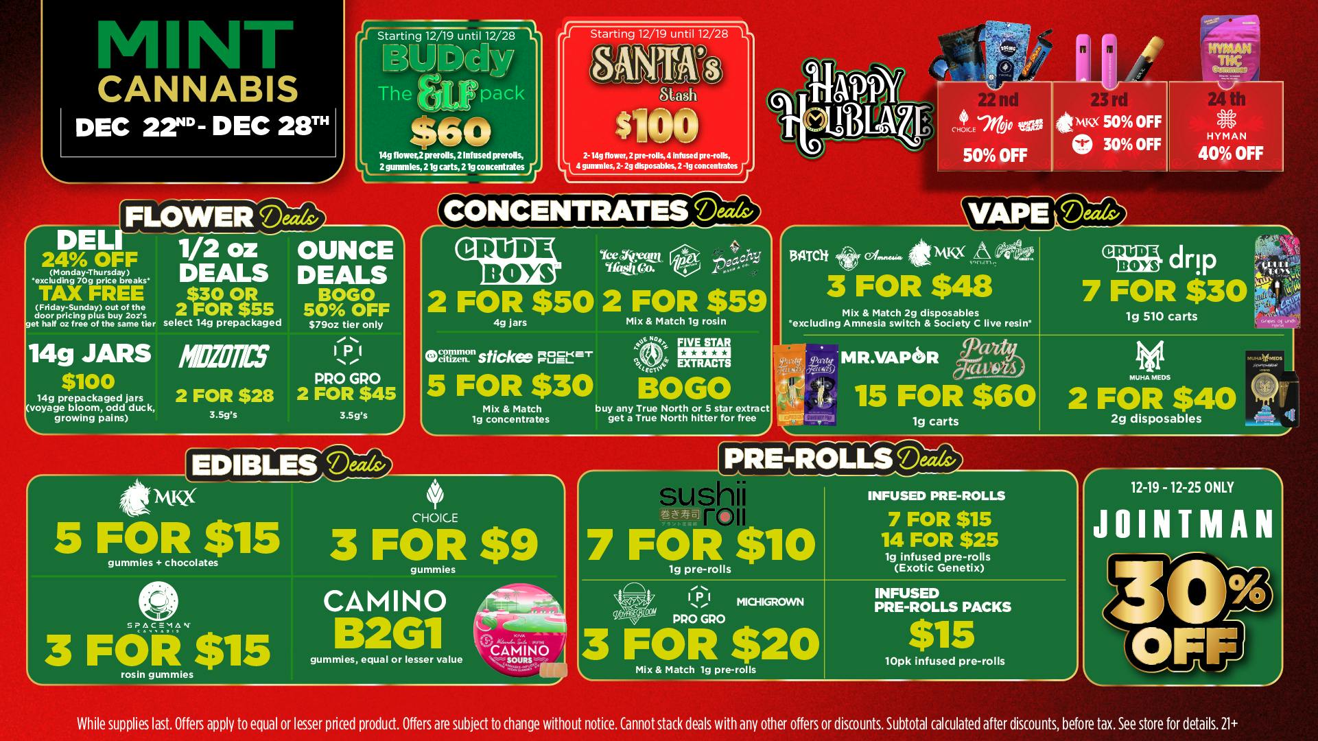 Mint Cannabis - Kalamazoo Mint's HOTTEST Weekly Deals