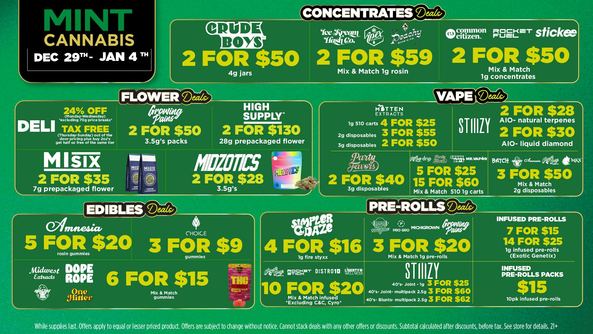 Mint Cannabis - Monroe Mint's HOTTEST Weekly Deals