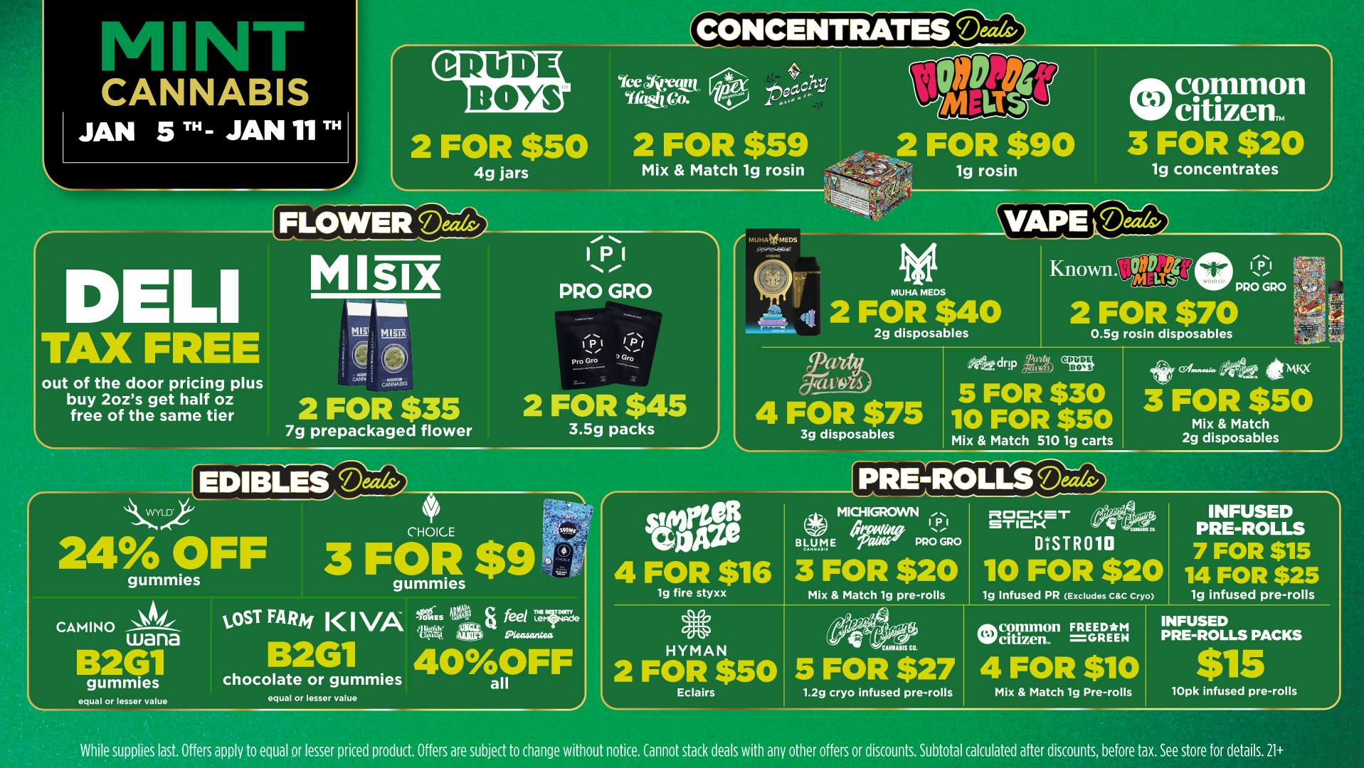 Mint Cannabis - Kalamazoo Mint's HOTTEST Weekly Deals