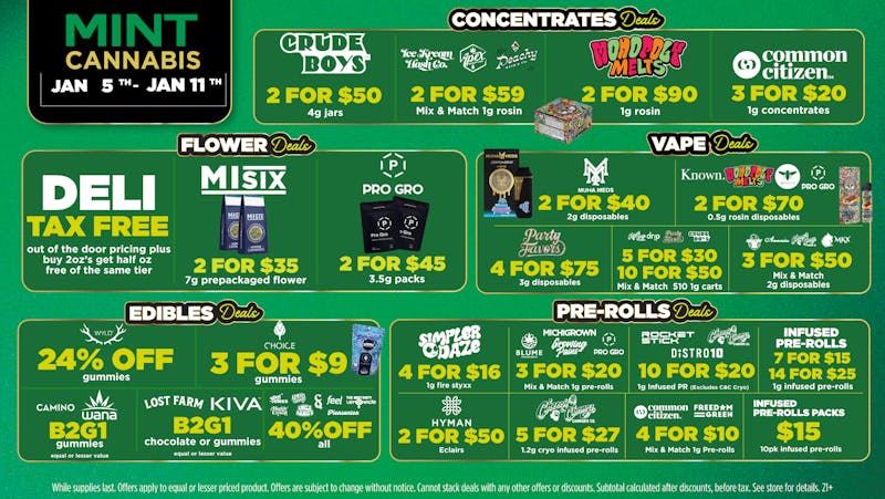Mint Cannabis - New Buffalo Mint's HOTTEST Weekly Deals