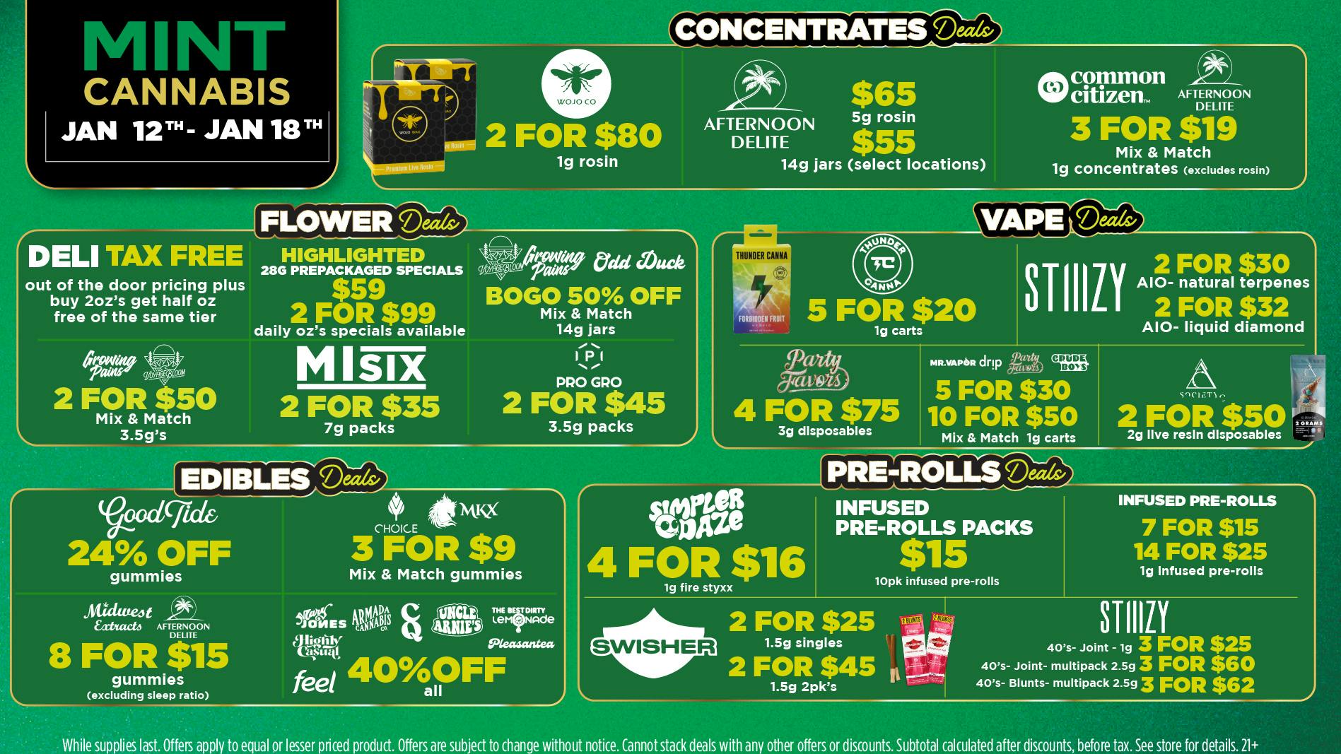 Mint Cannabis - Monroe Mint's HOTTEST Weekly Deals