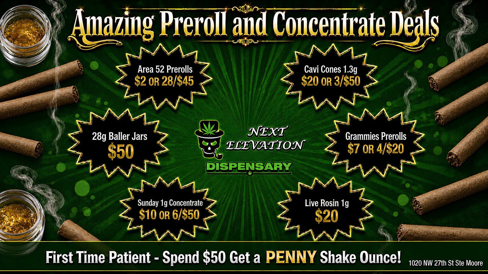 NEXT ELEVATION 💨Amazing Preroll and Concentrate Deals! 💨