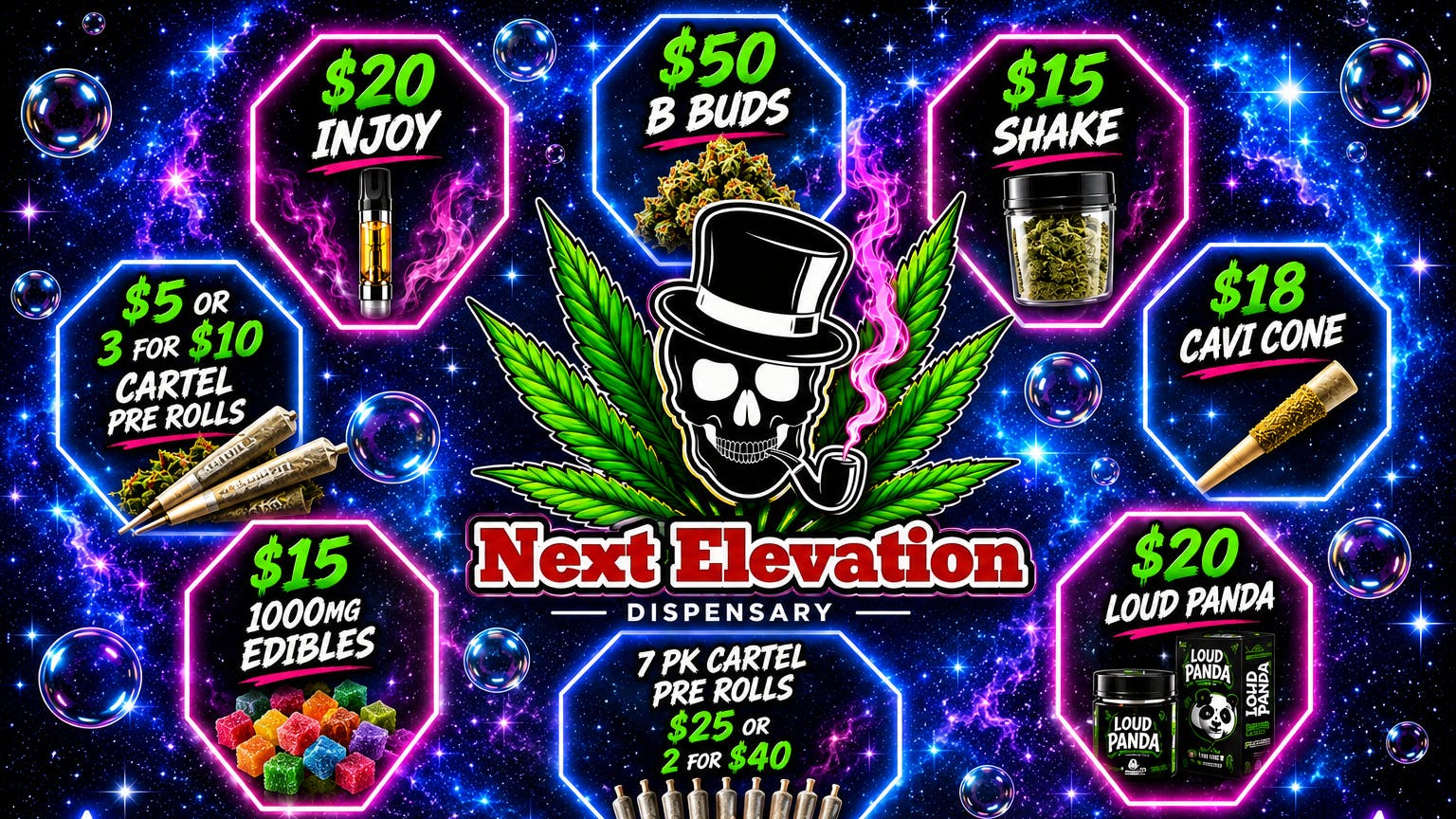 NEXT ELEVATION 2 STONEY DEALS 10% OFF PRE-PACK A-BUDS!!B-BUDS $50!!