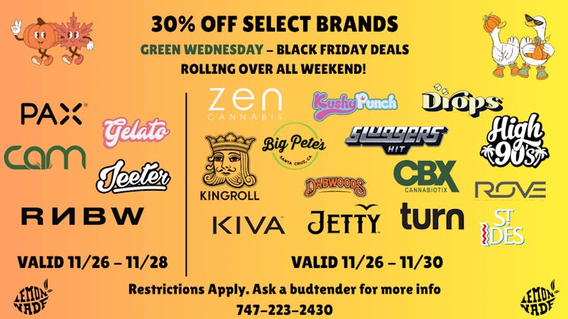 Lemonnade Pacoima GREEN WEDNESDAY - BLACK FRIDAY @ LEMONNADE