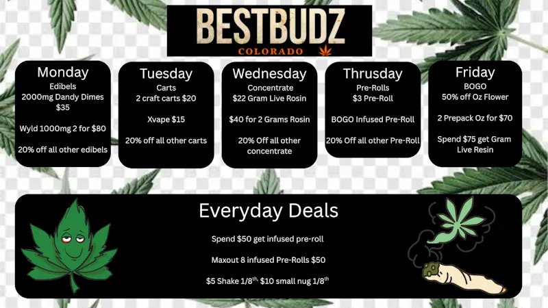 Best Budz Austin Bluffs Weekday Deals!!!!!!!