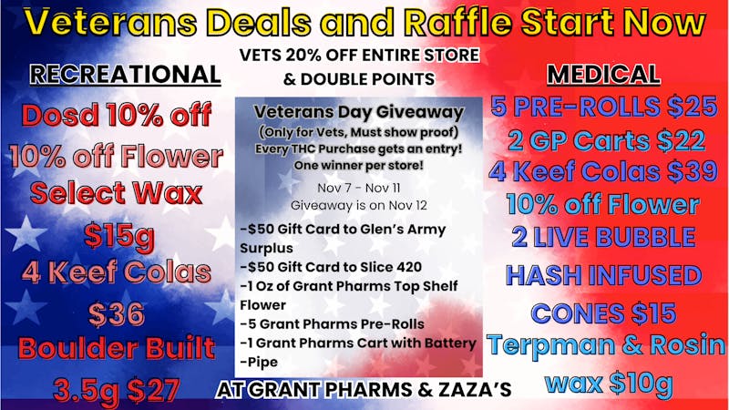 Grant Pharms II VETS 20% OFF STORE & DOUBLE POINTS!