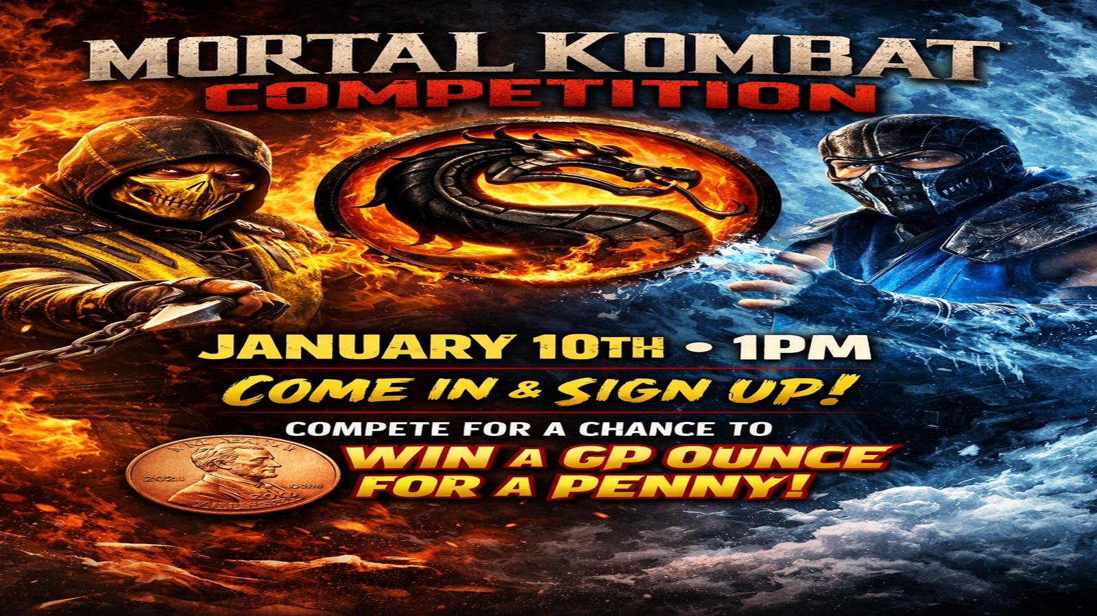 ZAZA'S Mortal Kombat Competition January 10th @ 1PM