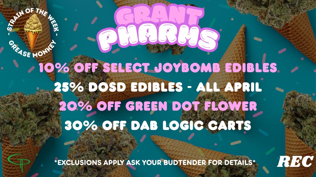 Grant Pharms II 20% Off Green Dot Flower! 25% off Dosd!