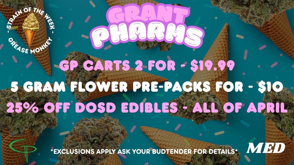 Grant Pharms MMC - Out the Door Pricing 25% off Dosd! Select Carts 2 for $19.99!