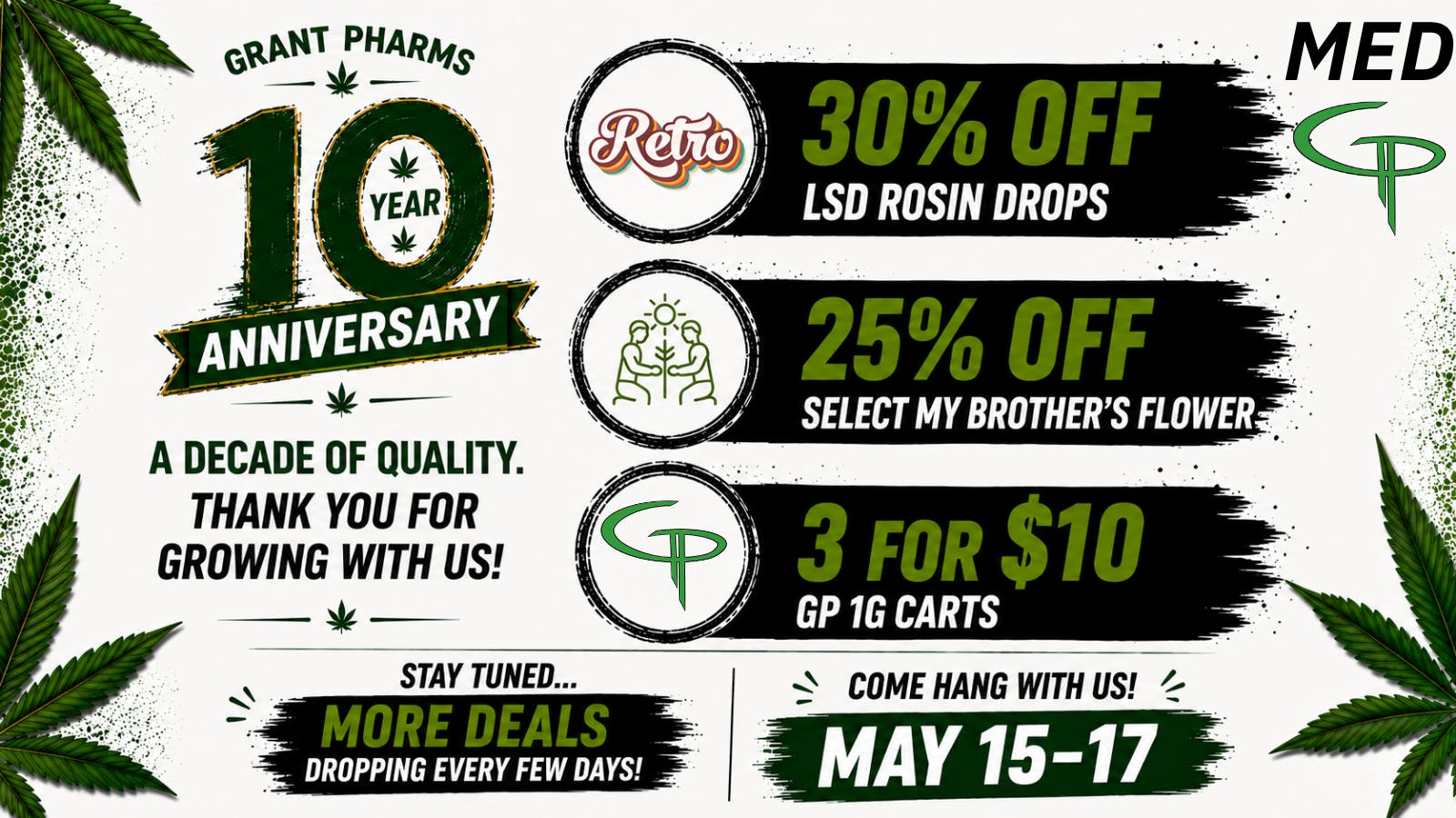 Grant Pharms MMC - Out the Door Pricing MED - 10 Year Anniversary Deals!