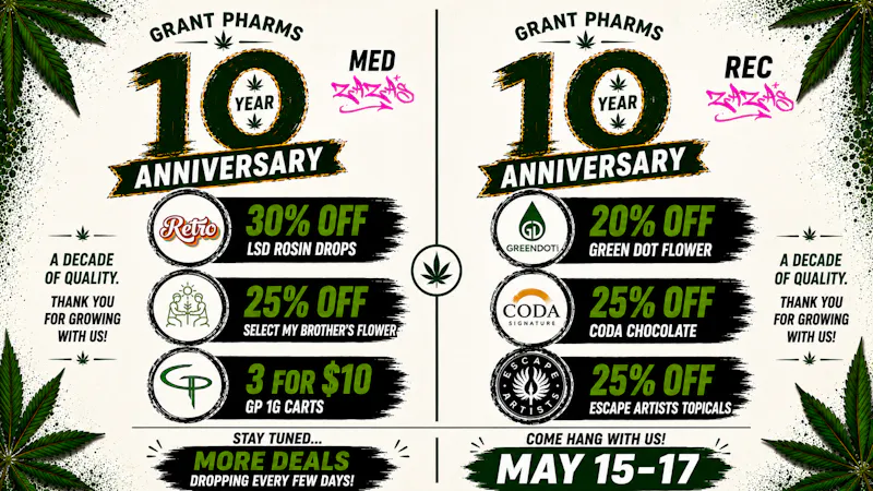 ZAZA'S REC & MED - 10 Year Anniversary Deals!