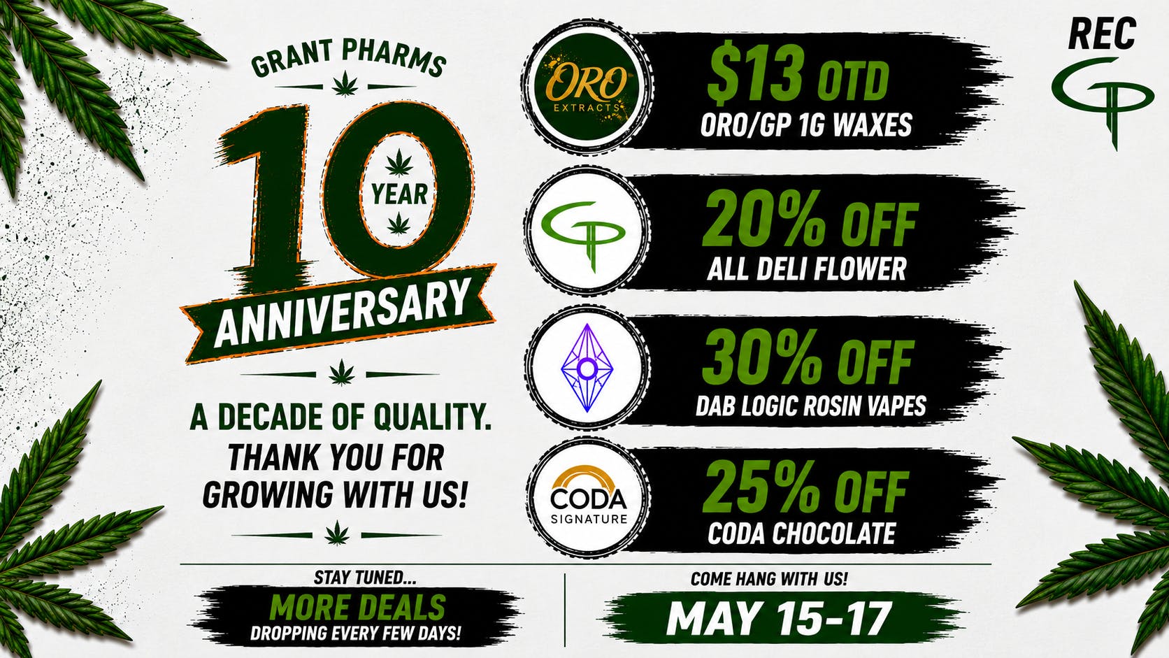 Grant Pharms II REC - 20% off All Flower!