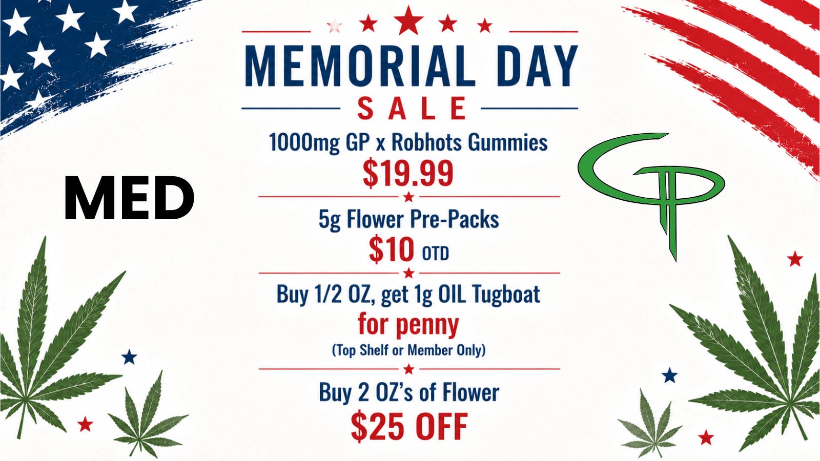 Grant Pharms II MED - 5G Pre-Packs for $10 OTD & More!