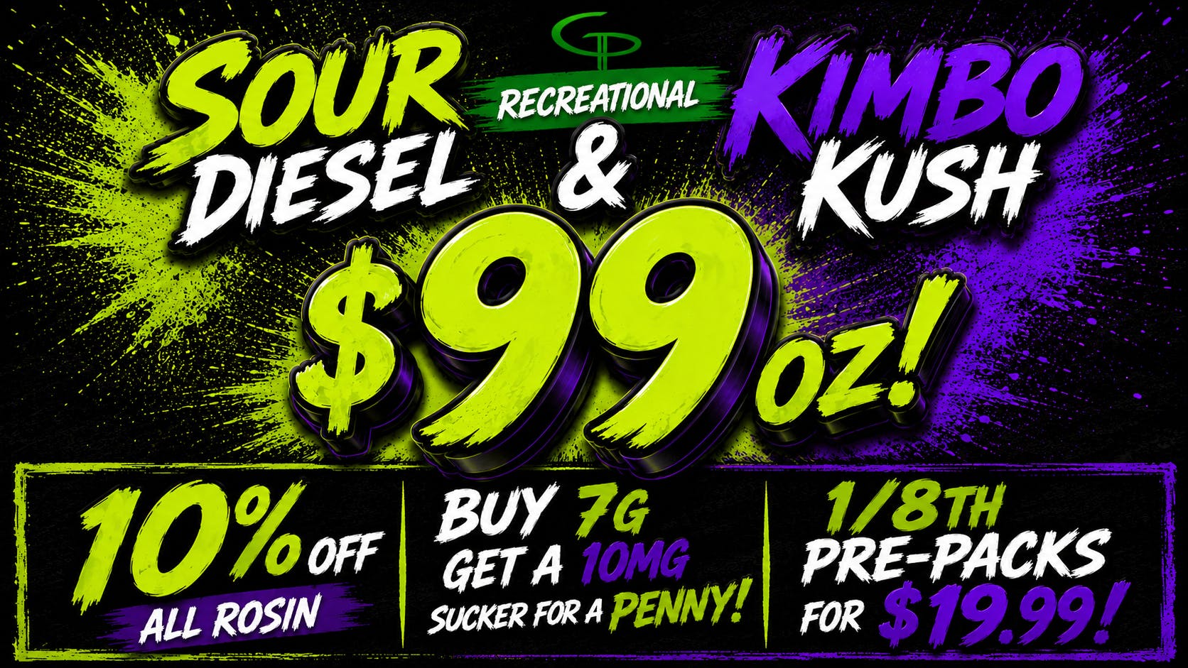 Grant Pharms II REC - Sour Diesel & Kimbo Kush $99 OZ!